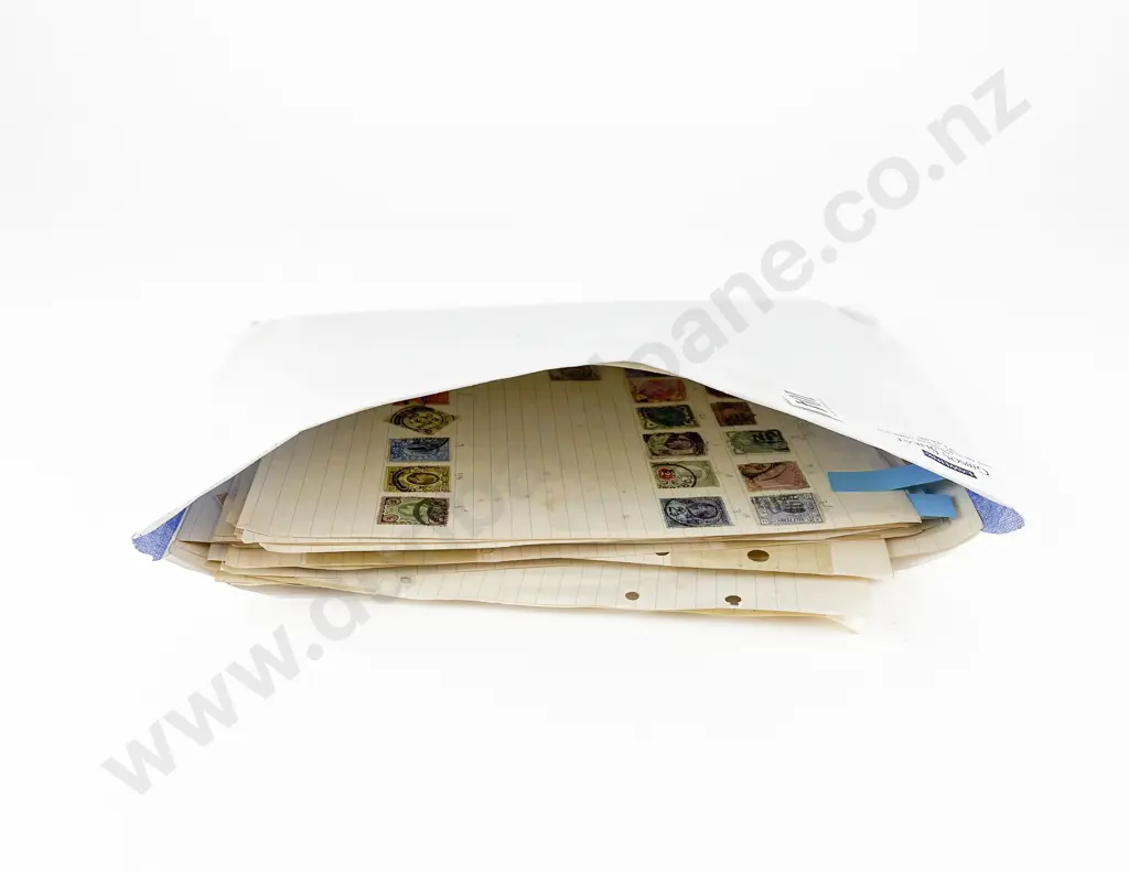 British Empire Stamps on Loose Textbook Pages Image 1++