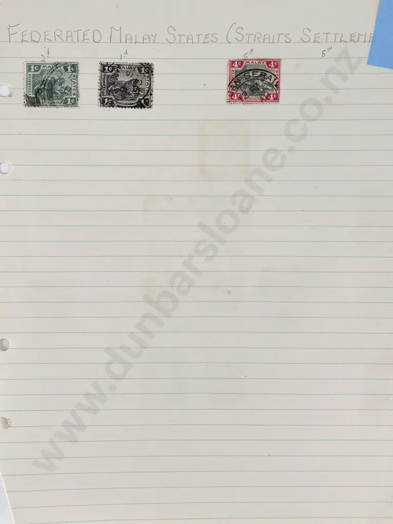 British Empire Stamps on Loose Textbook Pages Image 1++