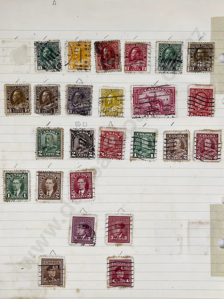 British Empire Stamps on Loose Textbook Pages Image 1++