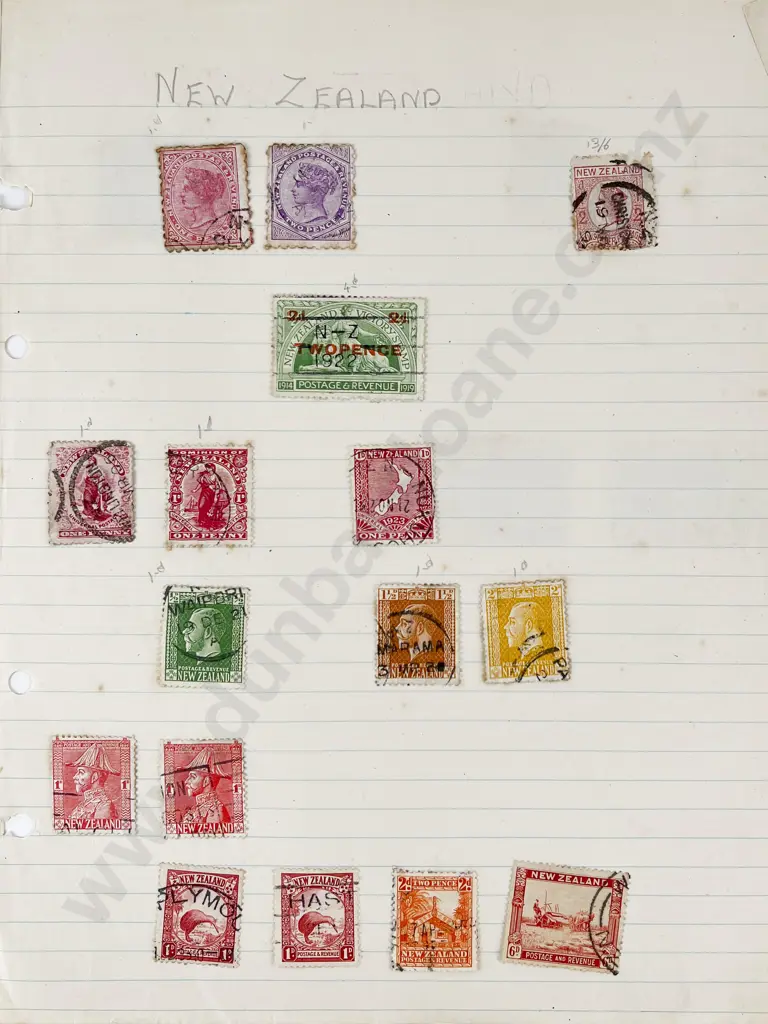 British Empire Stamps on Loose Textbook Pages Image 1++