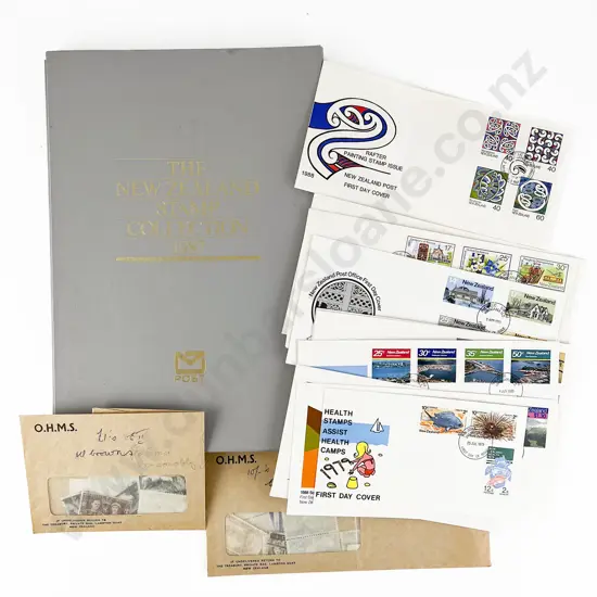 NZ 1987 Stamp Collection with NZ and UK FDC's and Assorted
