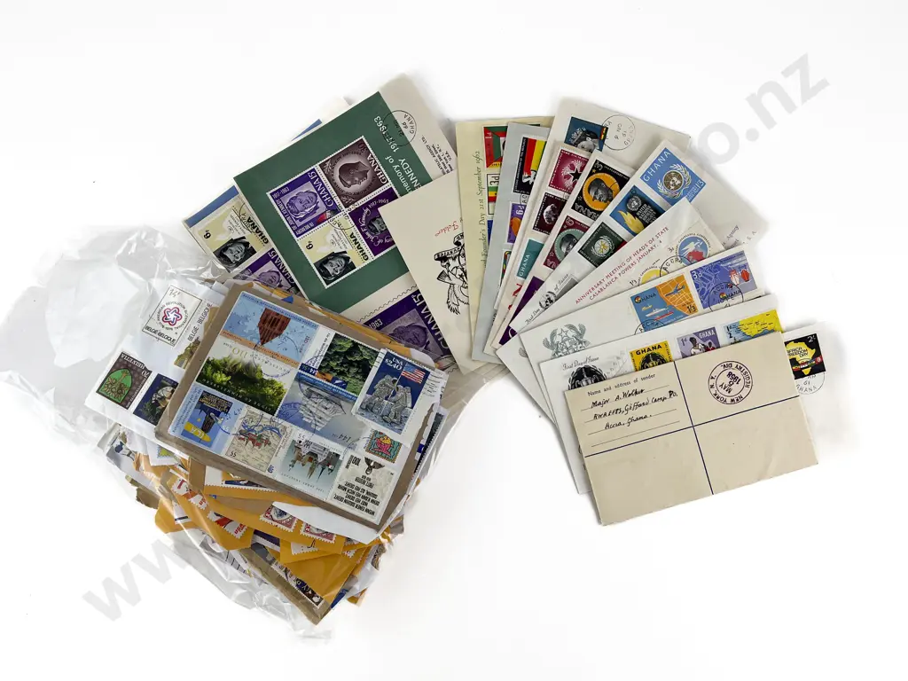 Qty Ghana FDC's and World Loose Unsorted Stamps Image 1++