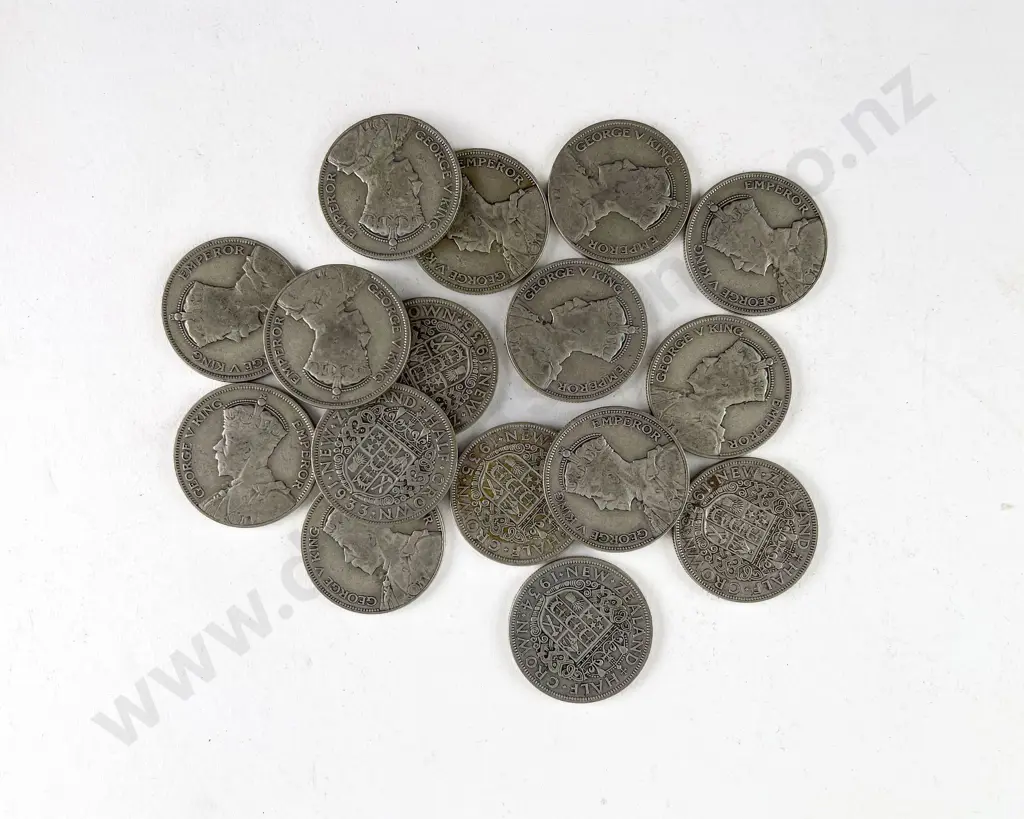 NZ Various Date Half Crowns x16 Image 1++