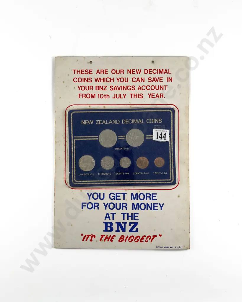 NZ BNZ Bench Top Advert For New Decimal Coins to Save Image 1++