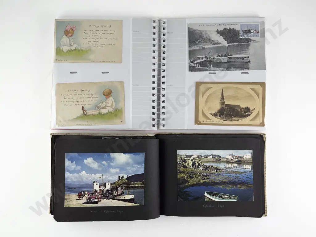 Album Mixed Vintage and Modern NZ Post Cards and UK Album Image 1++