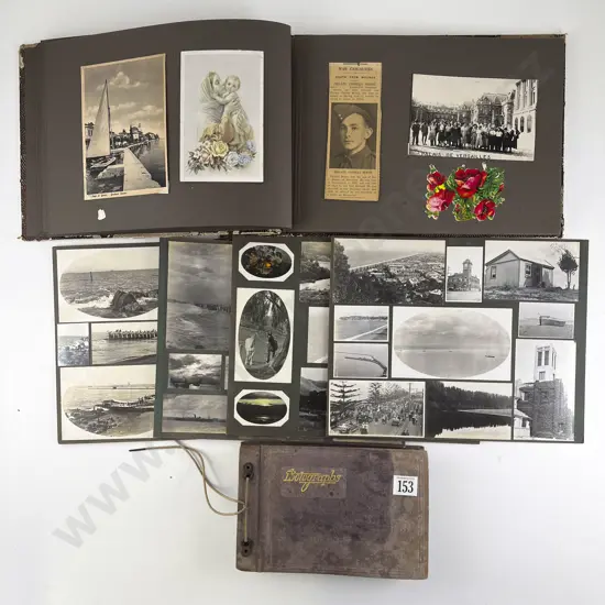 Two Albums and Part Album Family Snapshot Photos and some Post Cards