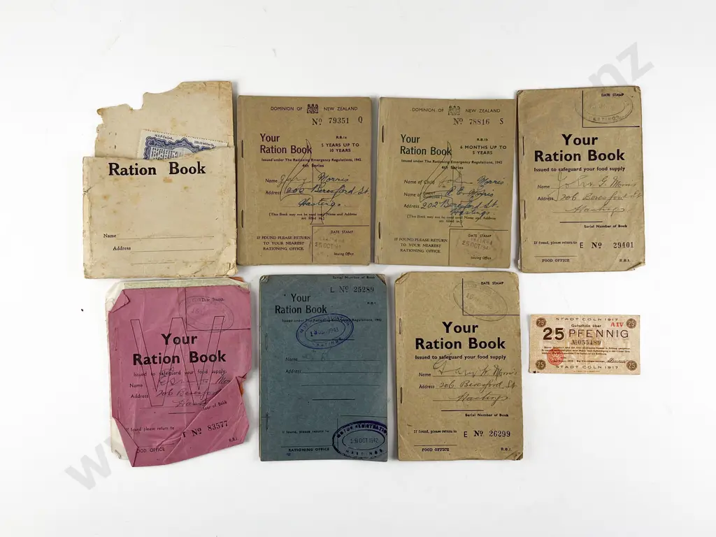 WWII Six Ration Booklets still with Some Ration Coupons Image 1++