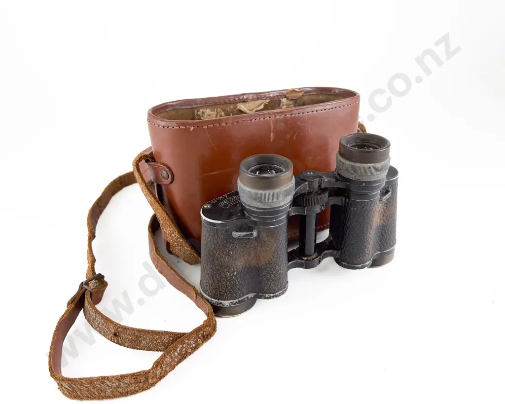 Pair Leather Cased Binoculars Image 1++