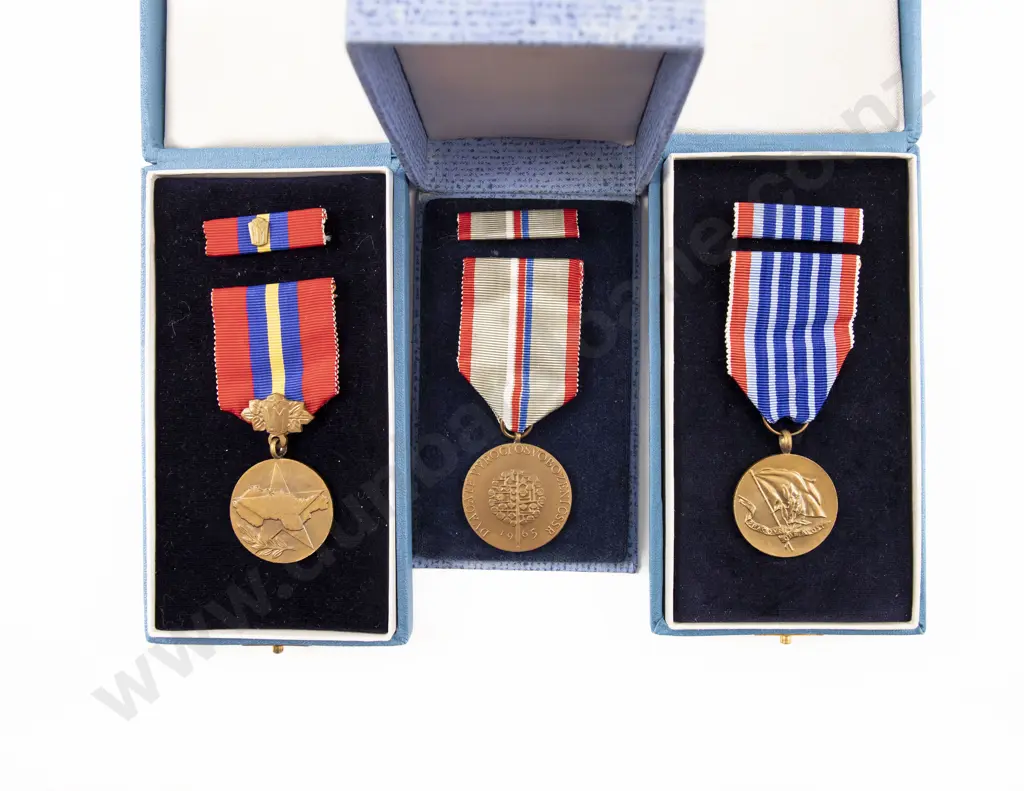 Three Boxed Czech Commemorative Medals Image 1++