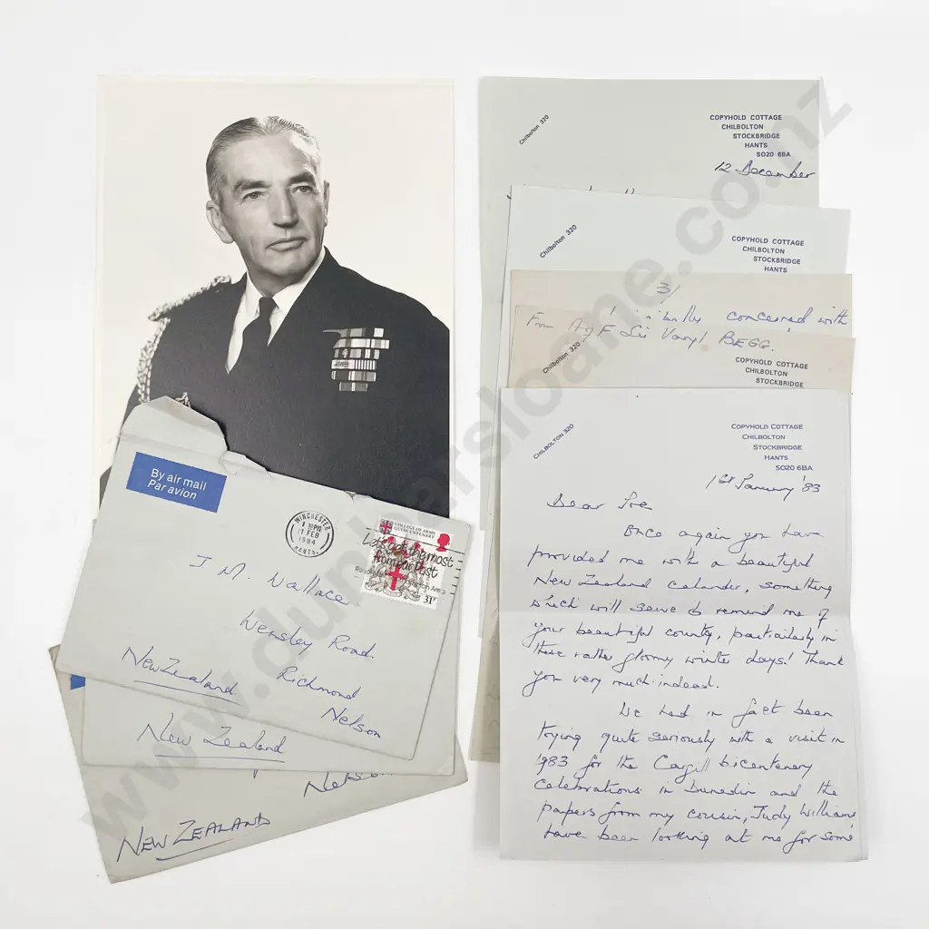 Autographed Photograph of Admiral of the Fleet Sir Varyl Begg and Letters Image 1++