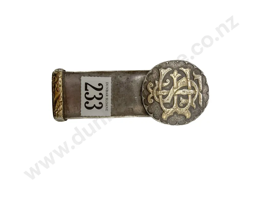 Antique Steel and Gold Initial Mounted Sword Fitting Image 1++