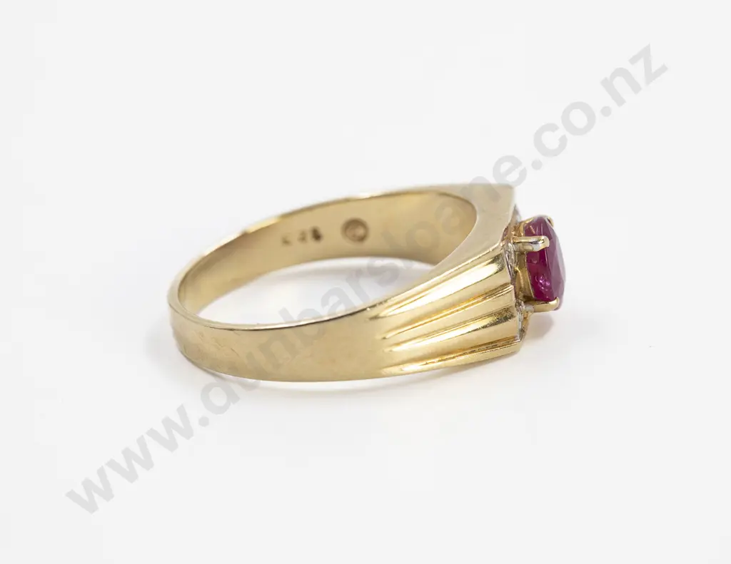 10ct Single Ruby Dress Ring Image 1++