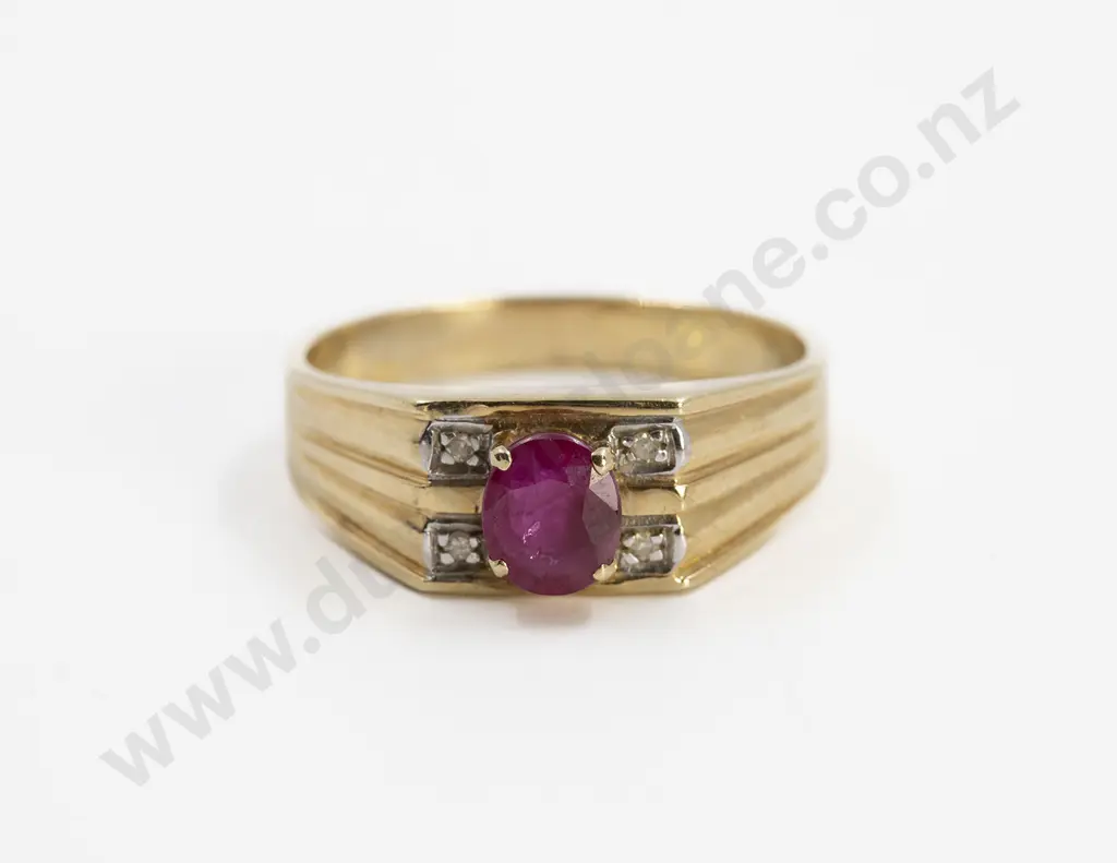 10ct Single Ruby Dress Ring Image 1++