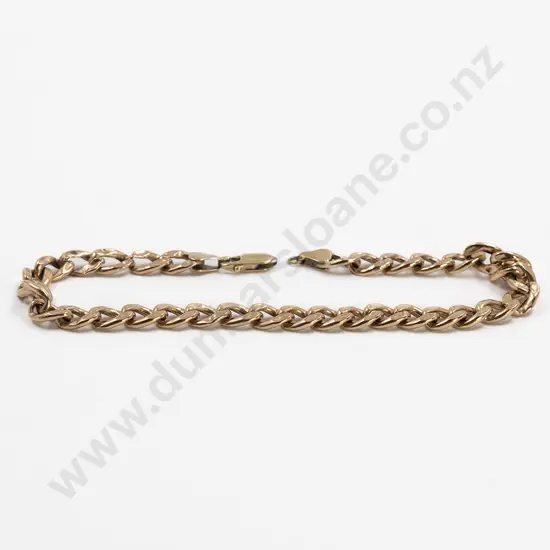 9ct Modern Hollow Curb Link Bracelet