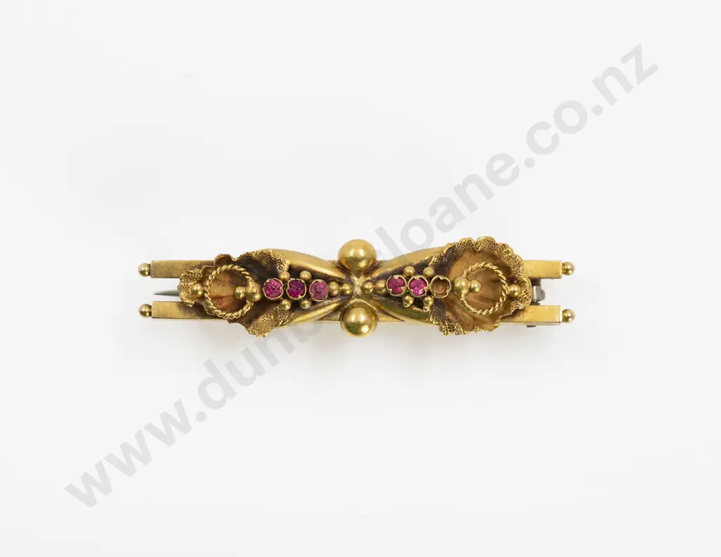 Victorian 9ct Fancy Double Bar Brooch Image 1++