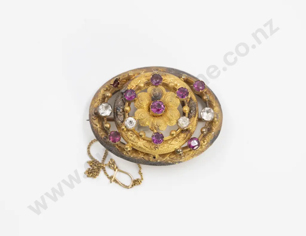 Victorian 15ct Target Brooch Image 1++