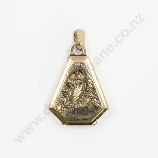 9ct Irregular Hexagonal Shaped Photo Locket