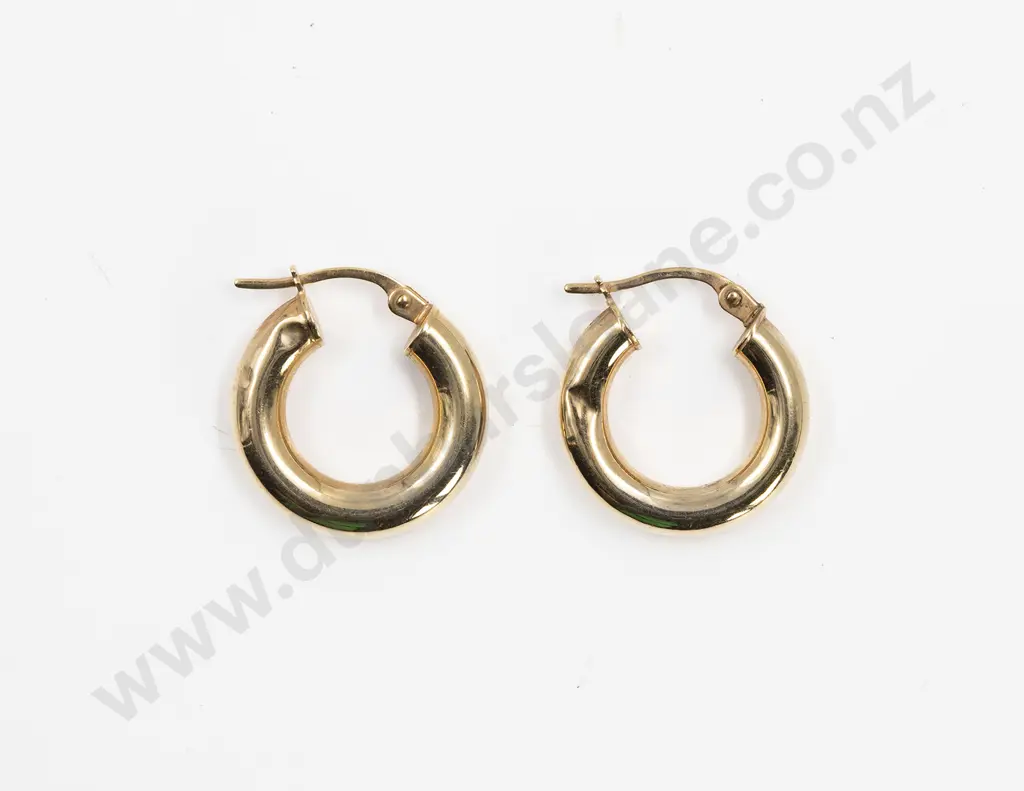 Pair 9ct 'Huggie' Hoop Earrings Image 1++