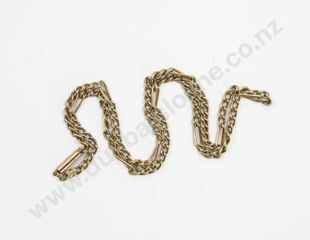9ct Mixed Curb Link Neck Chain Image 1++