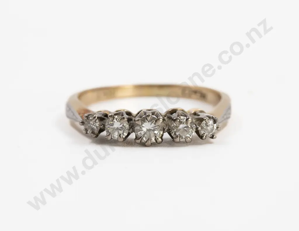 18ct & Platinum Five Stone Diamond Bridge Ring Image 1++