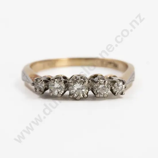 18ct & Platinum Five Stone Diamond Bridge Ring