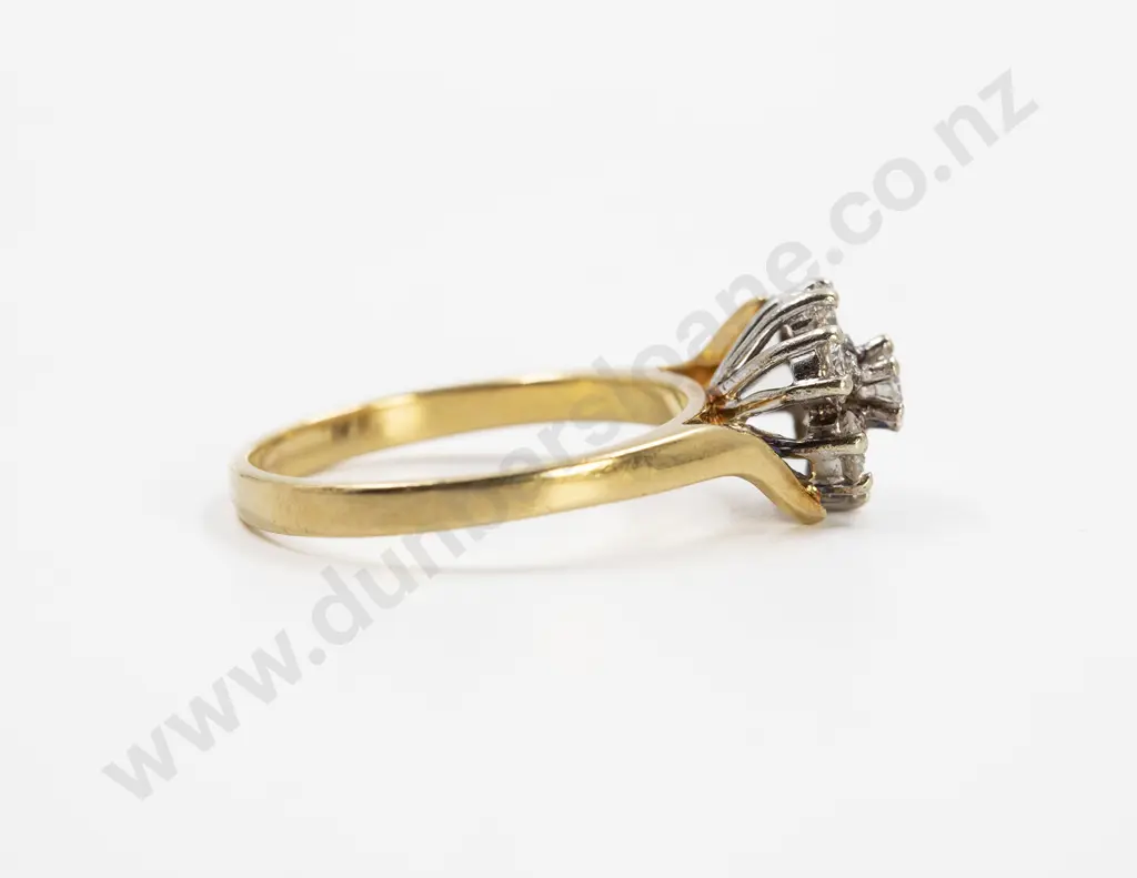 18ct Seven Stone Diamond Floret Cluster Ring Image 1++