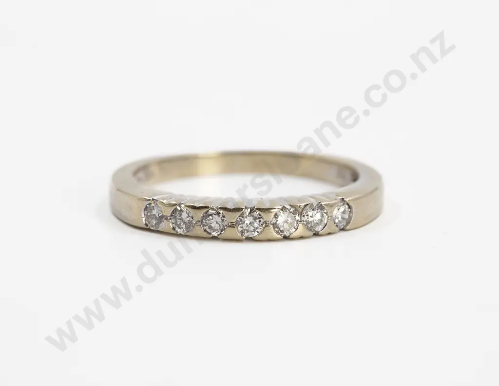 18ct White Gold Seven Stone Diamond Eternity Bridge Ring Image 1++