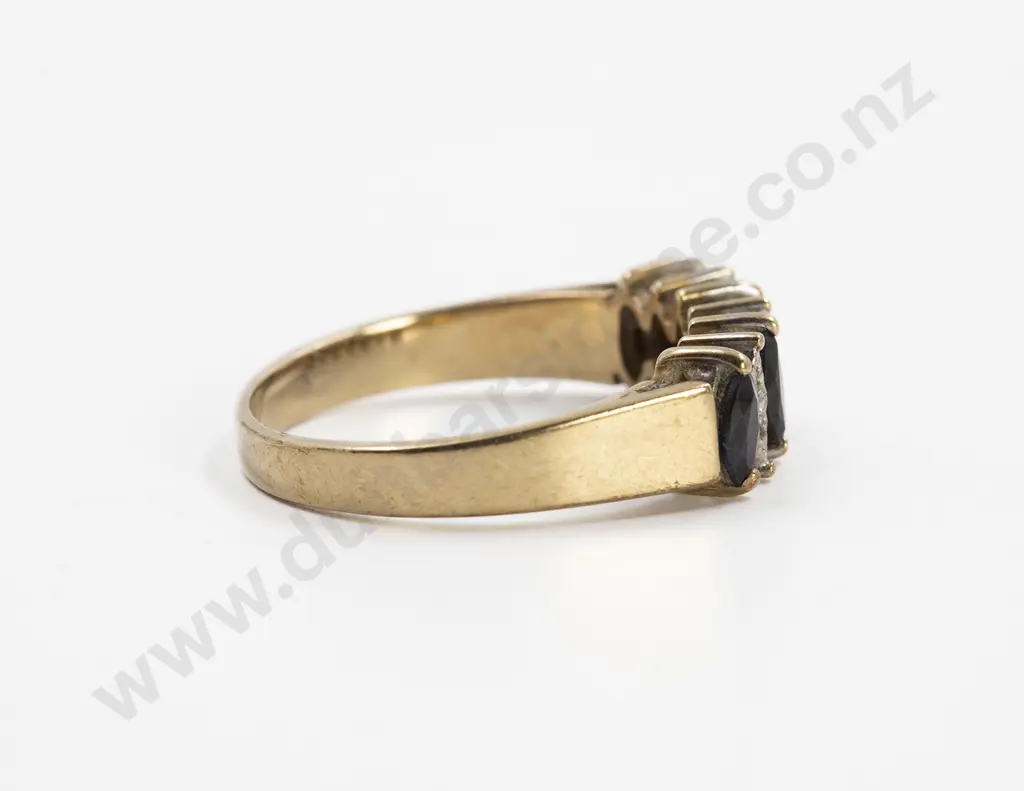 9ct Four Stone Sapphire Bridge Ring Image 1++