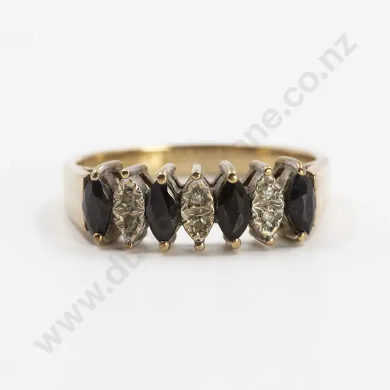 9ct Four Stone Sapphire Bridge Ring