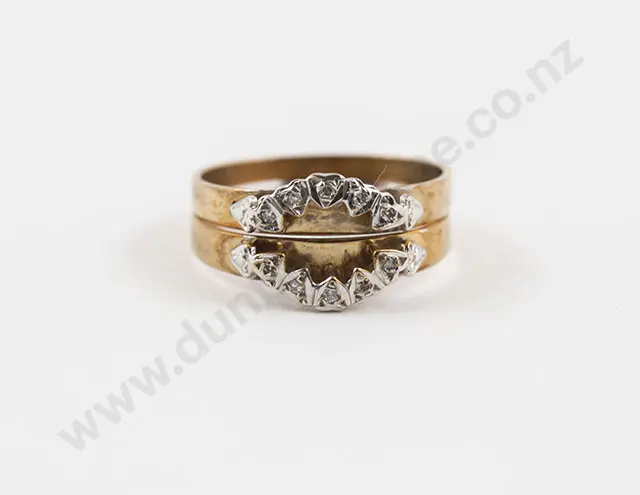 Two 9ct Five Stone Diamond Eternity Curve Bands Image 1++