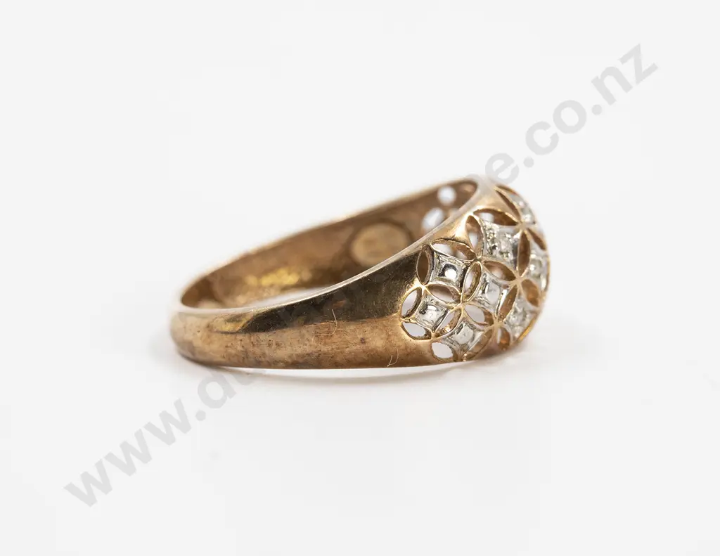 9ct Diamond Fancy Domed Band Image 1++