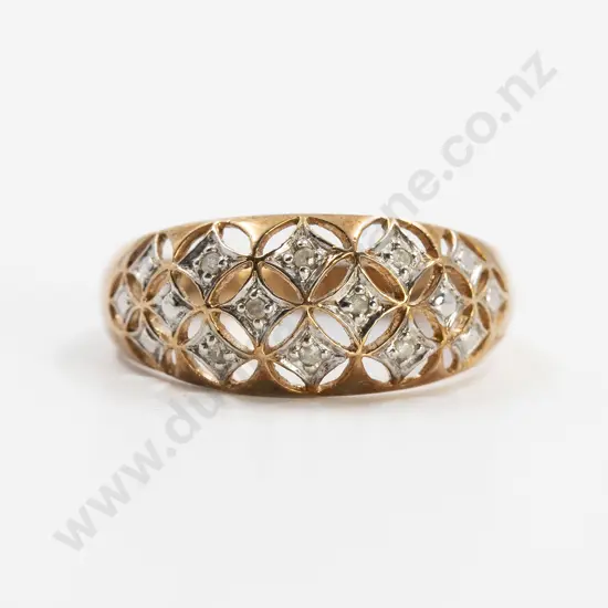 9ct Diamond Fancy Domed Band
