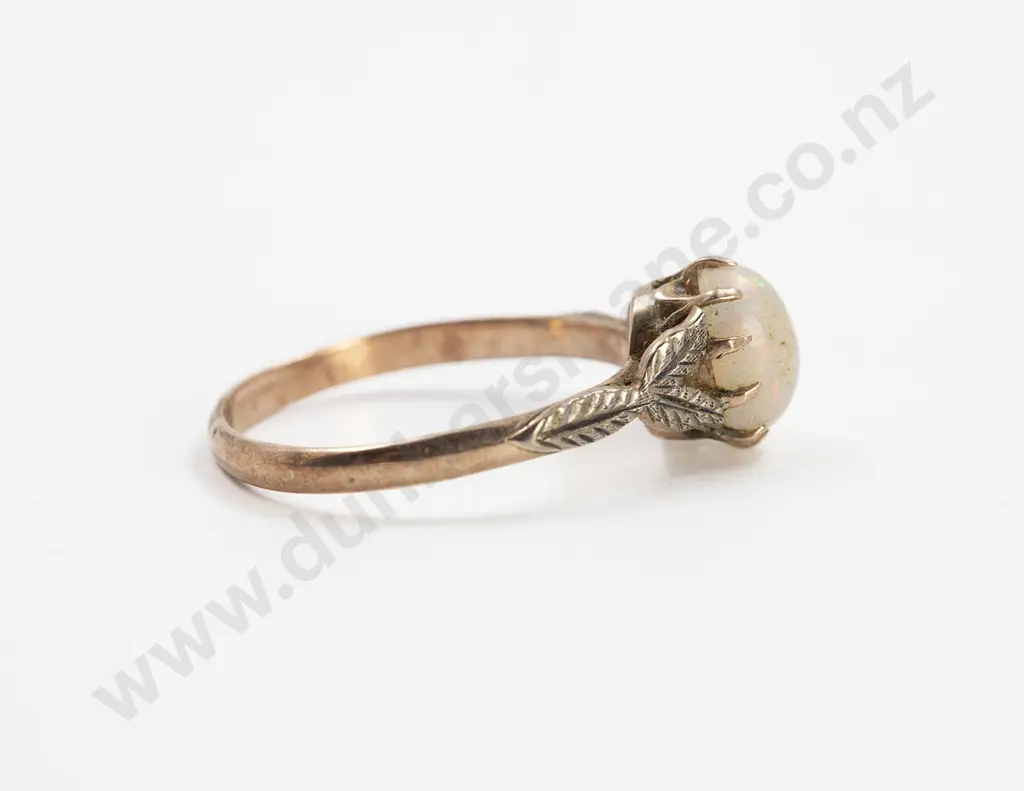 9ct Single Milk Opal Ring Image 1++
