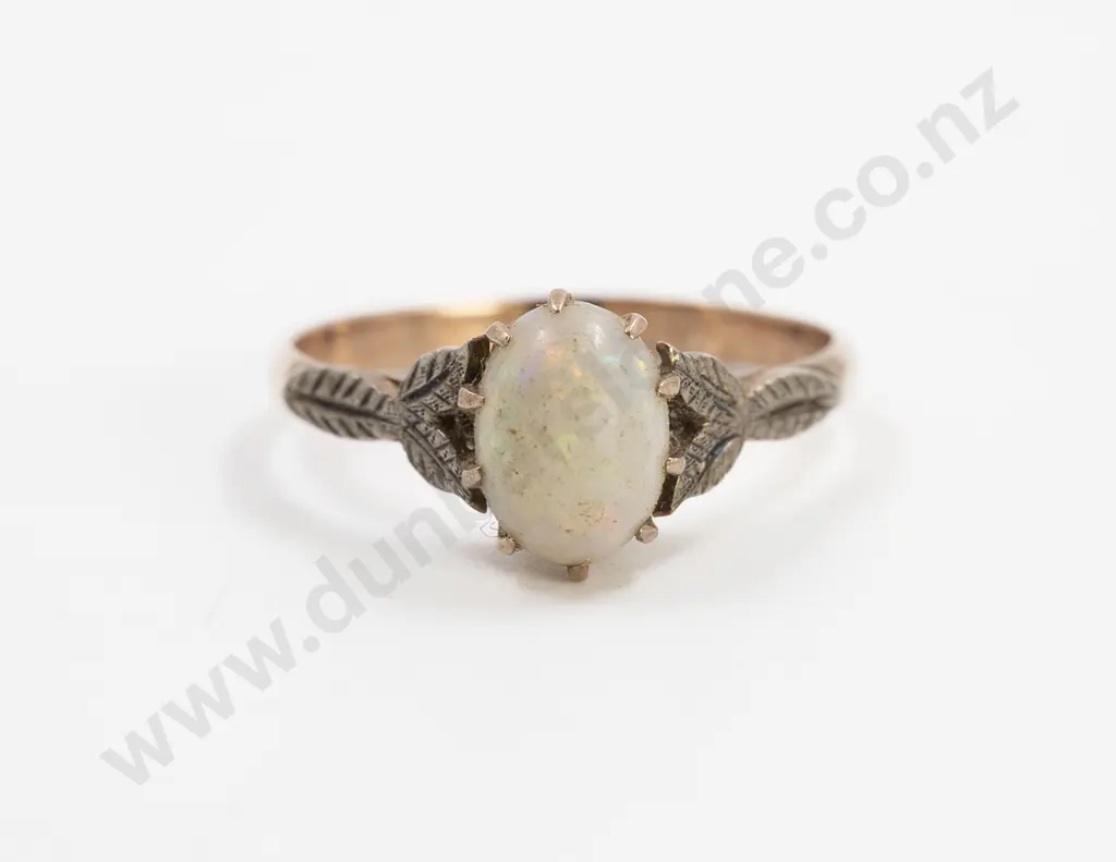 9ct Single Milk Opal Ring Image 1++