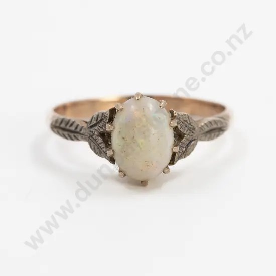 9ct Single Milk Opal Ring