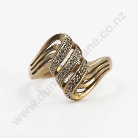9ct Fancy Diamond Scroll Band Ring