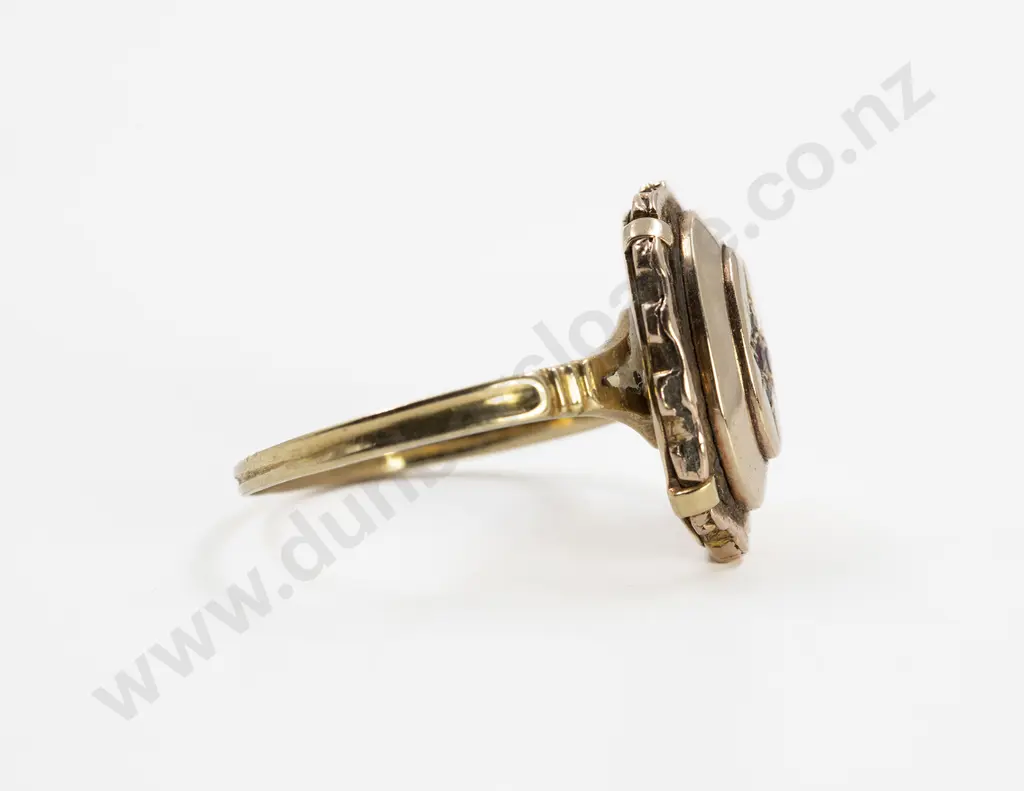 18ct & 9ct Target Panel Ring Image 1++