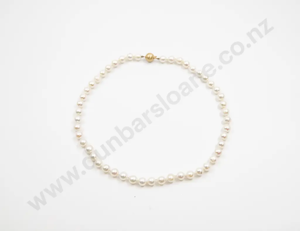 Single Strand Uniform Cultured Semi-Baroque Pearl Necklace Image 1++