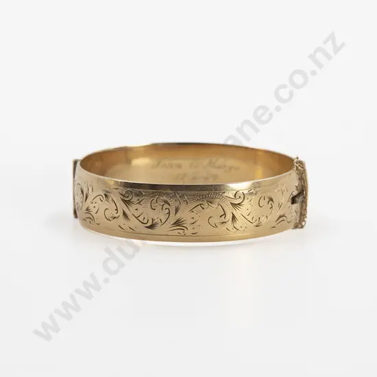 9ct Metal Core Hinged Snap Bangle