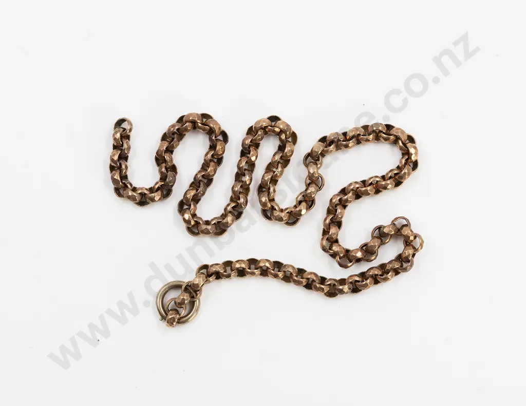 Victorian 9ct Faceted Trace Link Neck Chain Image 1++
