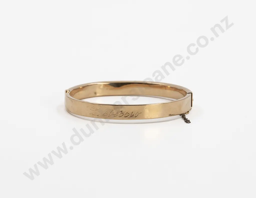 Edwardian 15ct Hollow Hinged Snap Bangle Image 1++