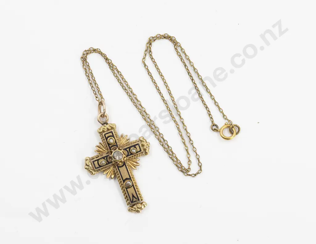 Antique 14ct Cross Pendant Image 1++