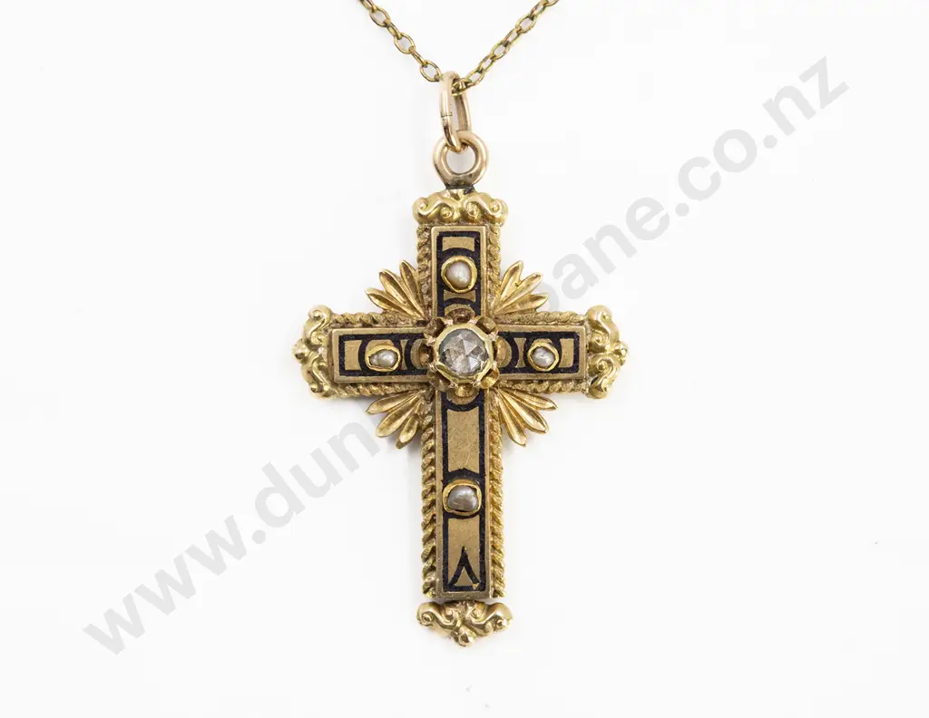 Antique 14ct Cross Pendant Image 1++