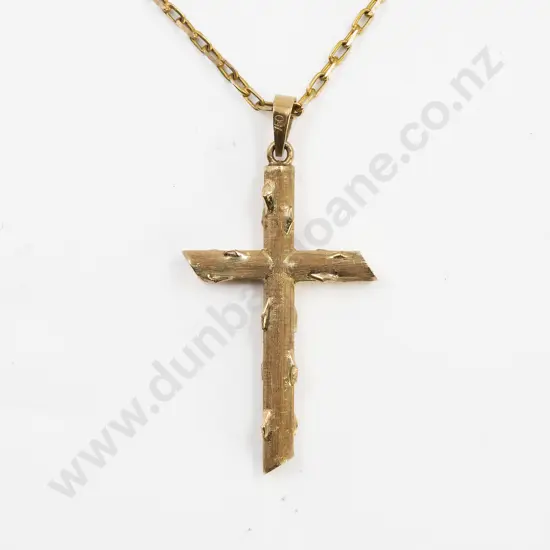 18ct Cross Pendant on 14ct Neck Chain