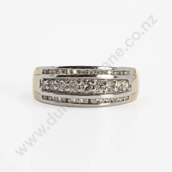 9ct White & Yellow Gold 25stone Fancy Diamond Band