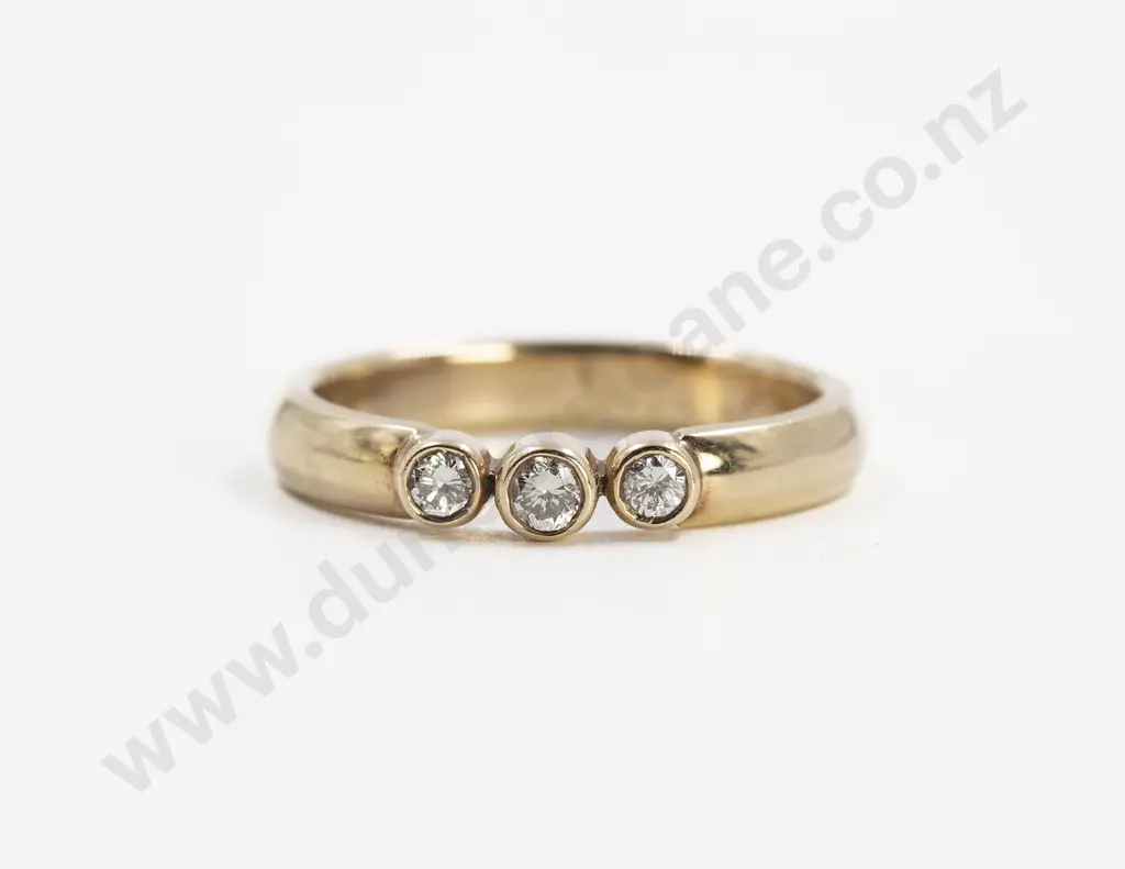 As New 9ct Three Stone Bridge Diamond Ring Image 1++