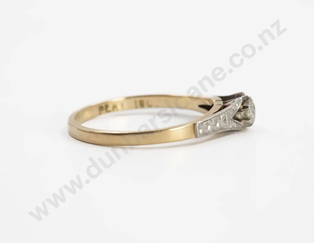 18ct & Platinum Solitaire Diamond Ring Image 1++