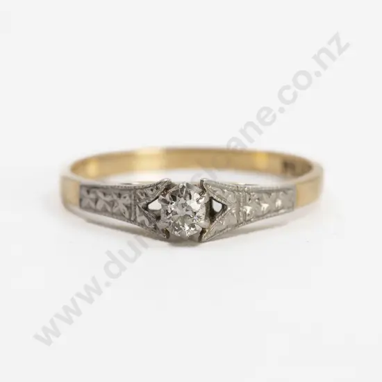 18ct & Platinum Solitaire Diamond Ring