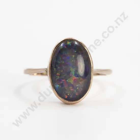 9ct Single Opal Triplex Dress Ring
