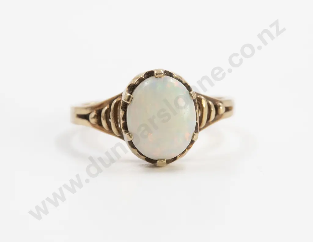 9ct Single Milk Opal Ring Image 1++